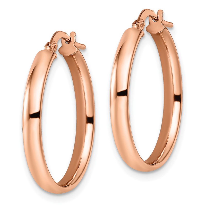 10K Rose Gold Polished Hoop Earrings