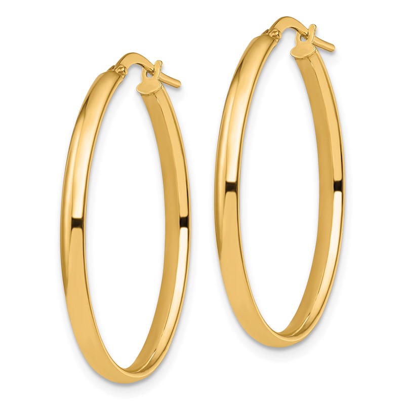 10K Polished Oval Hoop Earrings