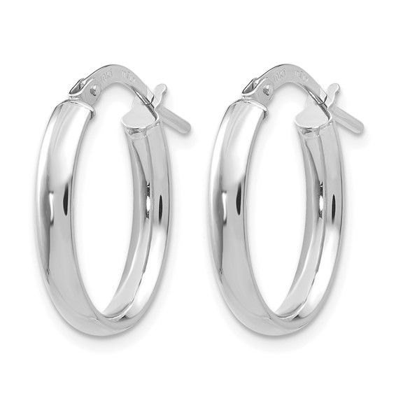 Leslie's 10K Polished White Gold Hoop Earrings