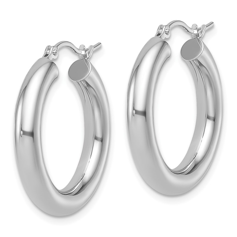 10K White Gold Polished Lightweight Hoop Earrings
