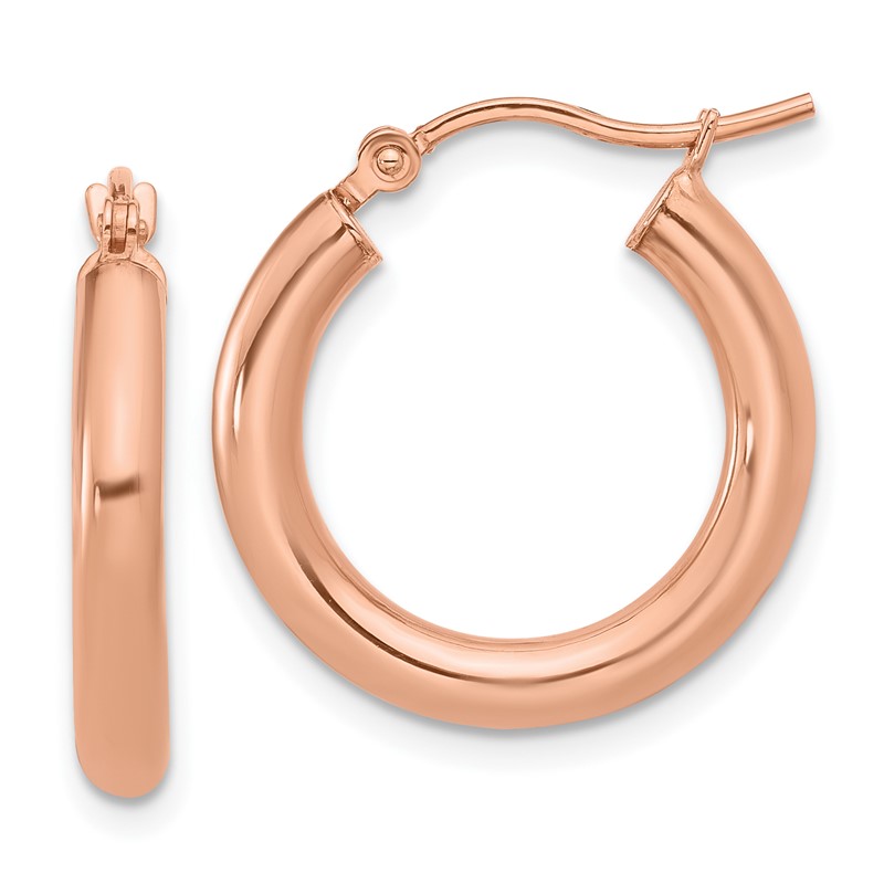 10K Rose Gold Polished Hoop Earrings