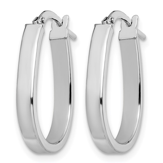 Leslie's 10K White Gold Polished U-Shape Hoop Earrings