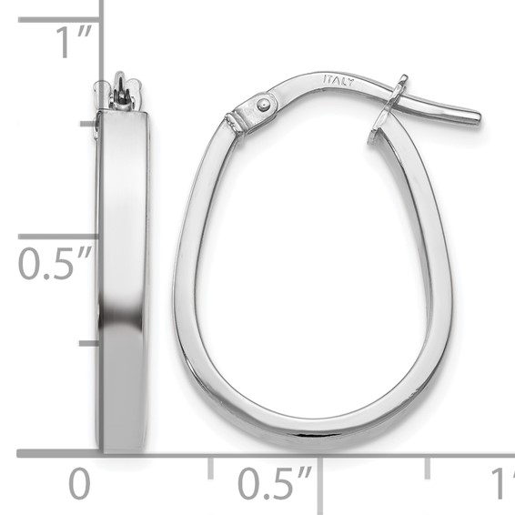 Leslie's 10K White Gold Polished U-Shape Hoop Earrings
