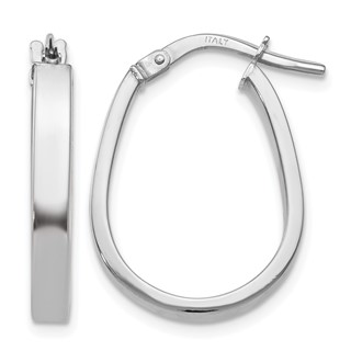 Leslie's 10K White Gold Polished U-Shape Hoop Earrings