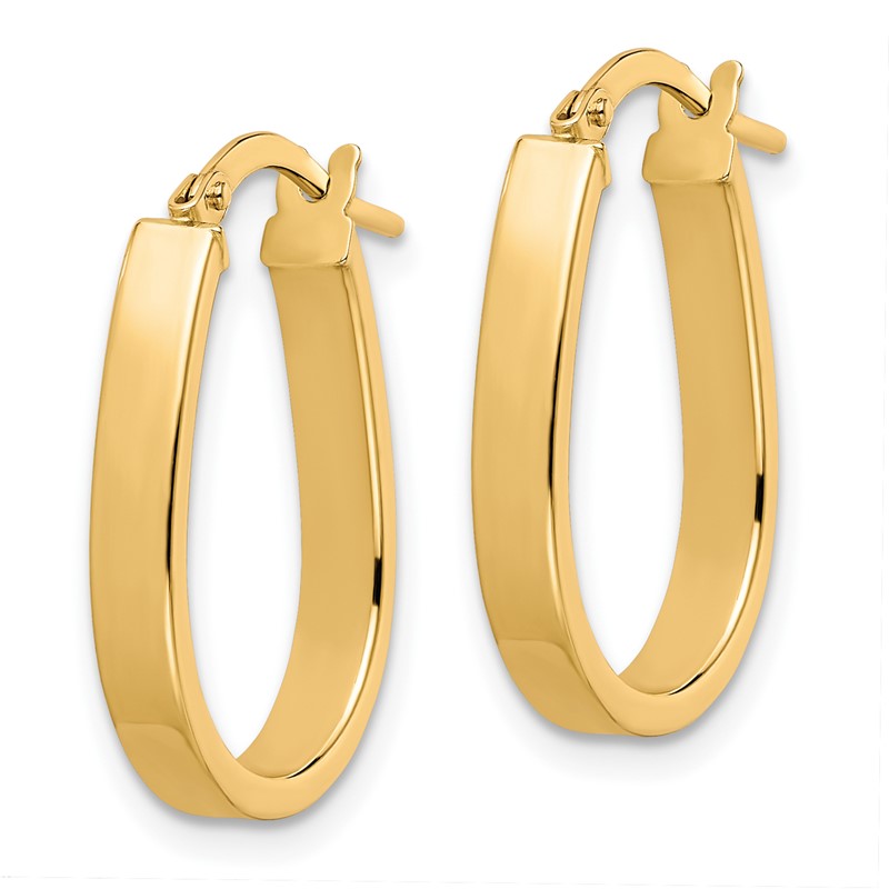 10K Polished U-Shape Hoop Earrings