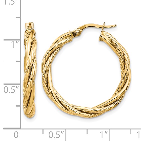 Leslie's 10K Polished Twisted Hoop Earrings