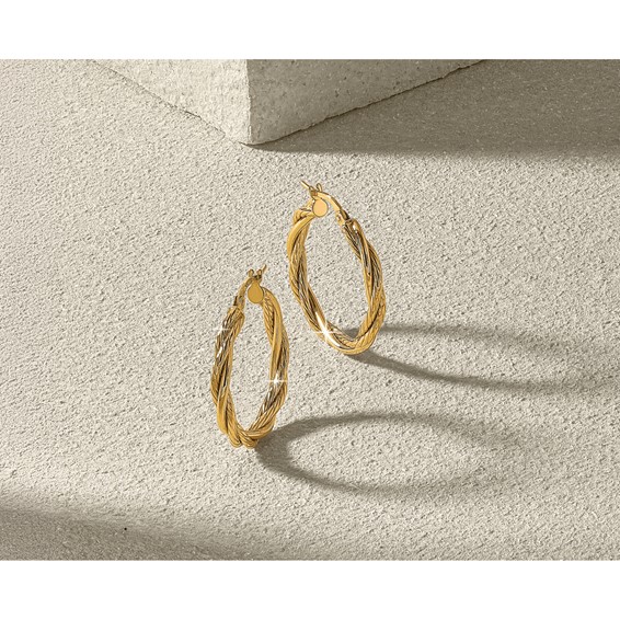 Leslie's 10K Polished Twisted Hoop Earrings