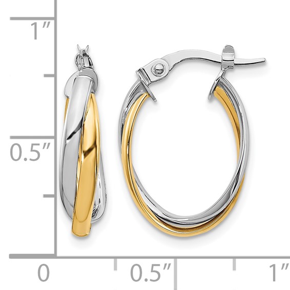 Leslie's 10K with Rhodium Polished Hoop Earrings