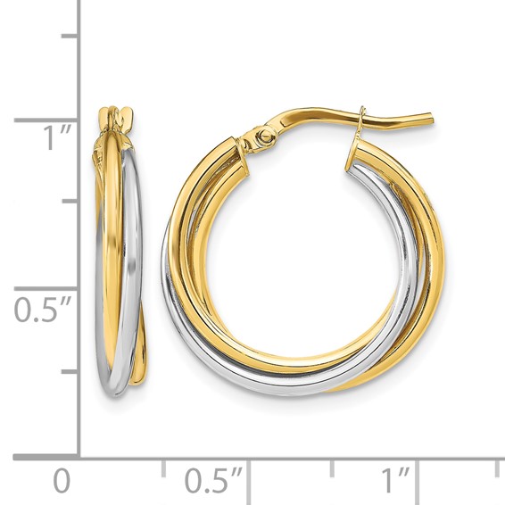 Leslie's 10K with Rhodium Polished Hoop Earrings