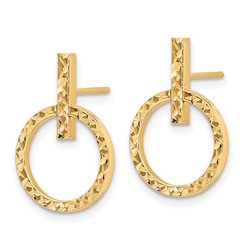 10K Polished D/C Post Dangle Earrings
