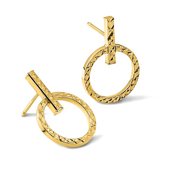 Leslie's 10K Polished D/C Post Dangle Earrings