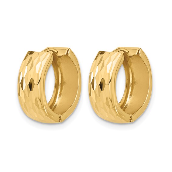 Leslie's 10K Diamond-Cut Hinged Huggie Earrings