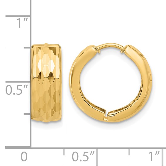 Leslie's 10K Diamond-Cut Hinged Huggie Earrings
