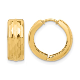 Leslie's 10K Diamond-Cut Hinged Huggie Earrings