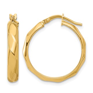 Leslie's 10K Polished Twisted Round Hoop Earrings