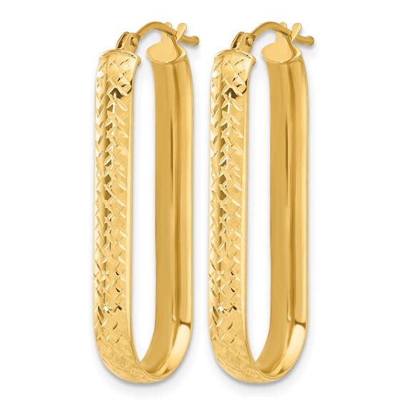 Leslie's Gold Polished and Diamond-cut Hoop Earrings