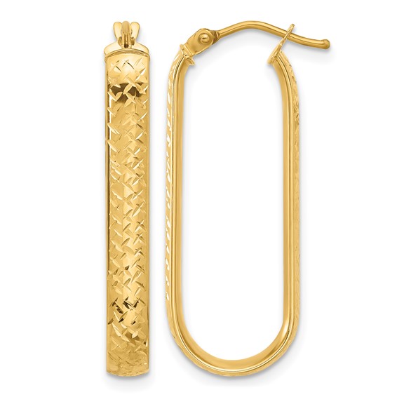 Leslie's Gold Polished and Diamond-cut Hoop Earrings