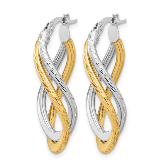 Leslie's Gold Polished Twist Hoop Earrings