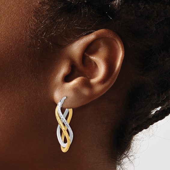 Leslie's Gold Polished Twist Hoop Earrings