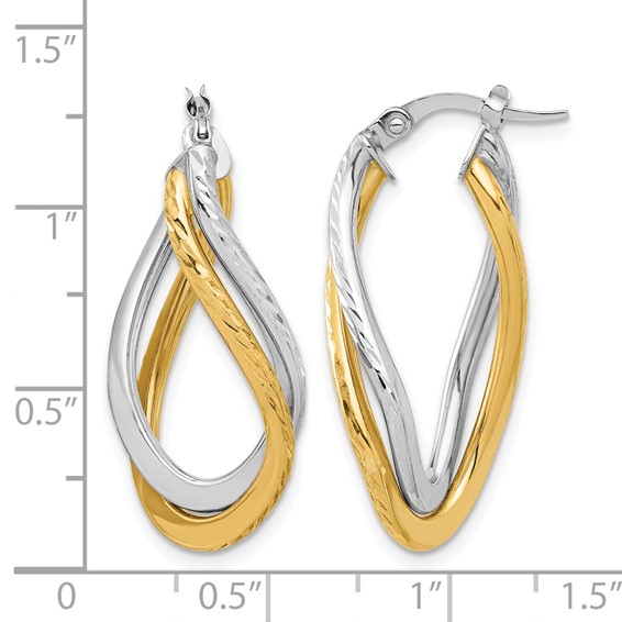 Leslie's Gold Polished Twist Hoop Earrings