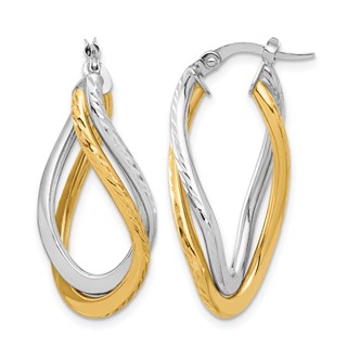 Leslie's Gold Polished Twist Hoop Earrings