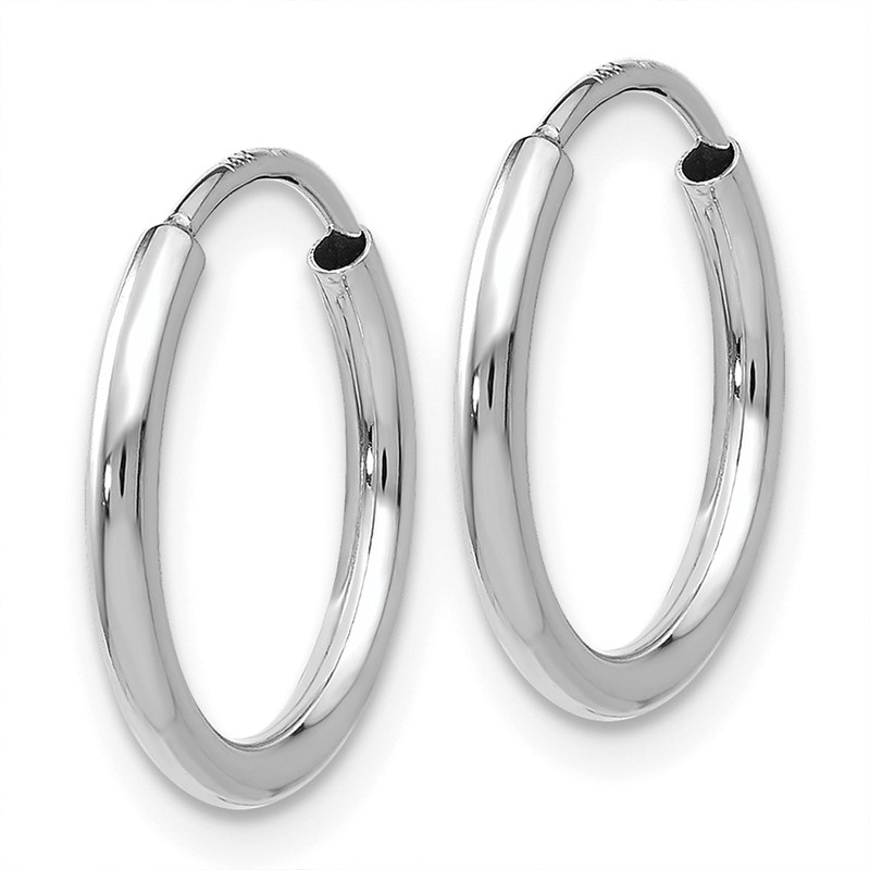 10k White Gold 1.2mm Polished Endless Hoop Earrings