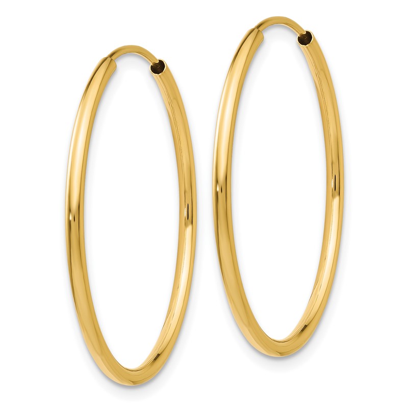 10k 1.2mm Polished Round Endless Hoop Earrings