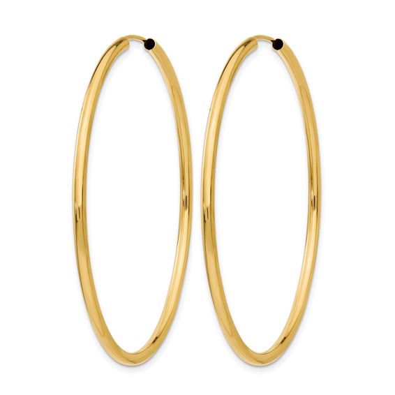 Leslie's 10k Polished Round Endless 2mm Hoop Earrings