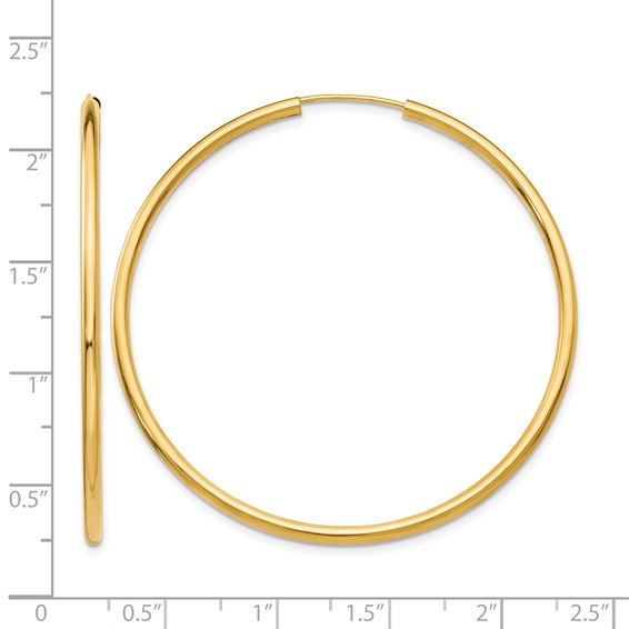 Leslie's 10k Polished Round Endless 2mm Hoop Earrings