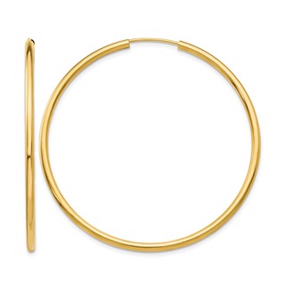 Leslie's 10k Polished Round Endless 2mm Hoop Earrings