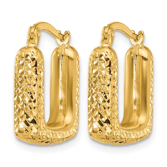 Leslie's Gold Polished and Diamond-cut Hoop Earrings