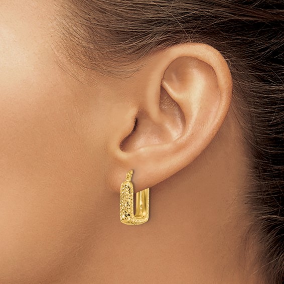 Leslie's Gold Polished and Diamond-cut Hoop Earrings