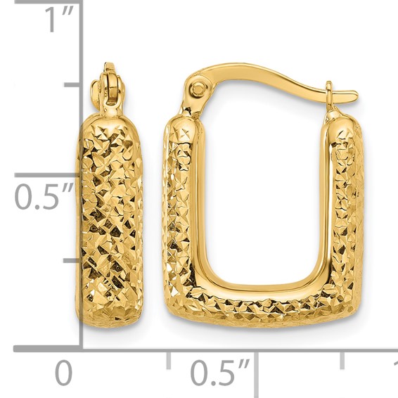 Leslie's Gold Polished and Diamond-cut Hoop Earrings