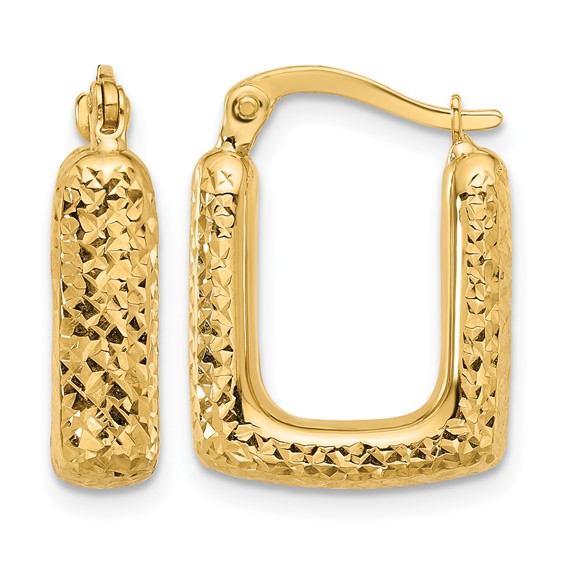Leslie's Gold Polished and Diamond-cut Hoop Earrings