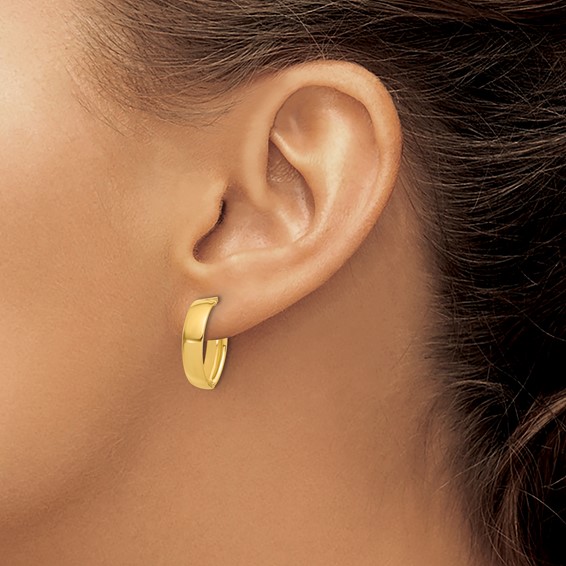 Leslie's 10K Polished J-Hoop Post Earrings