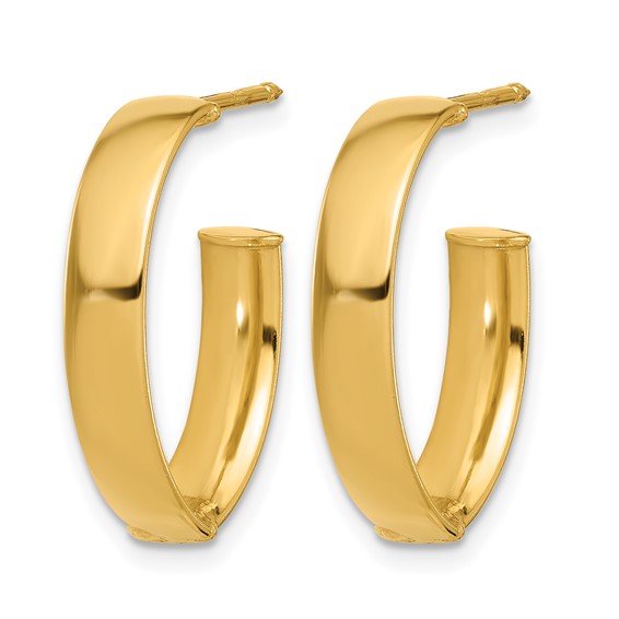 Leslie's 10K Polished  J-Hoop Post Earrings