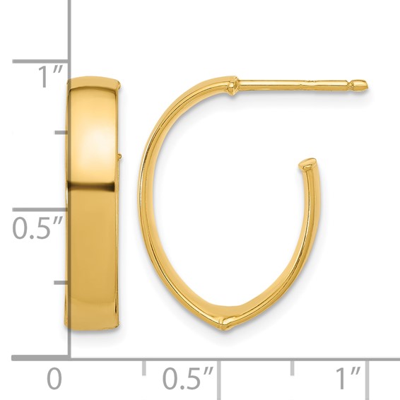 Leslie's 10K Polished  J-Hoop Post Earrings