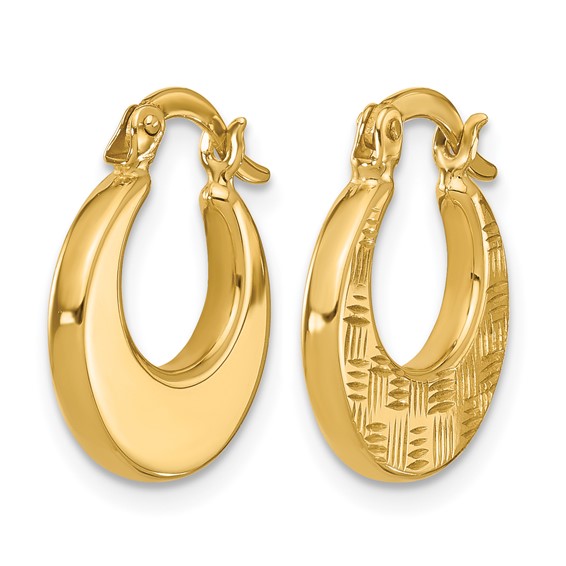 Leslie's 10K Polished and Diamond-cut Fancy Hoop Earrings