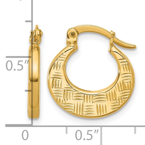 Leslie's 10K Polished and Diamond-cut Fancy Hoop Earrings