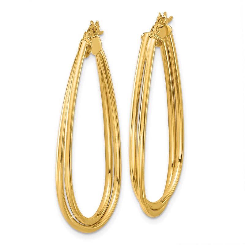 10K Polished Twist Teardrop Hoop Earrings