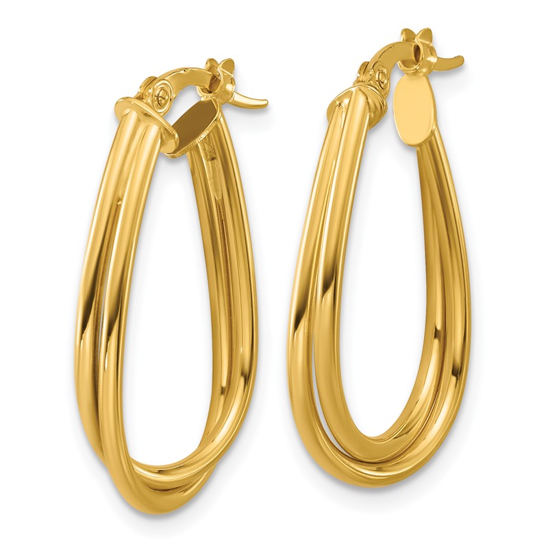 10K Polished Twist Teardrop Hoop Earrings