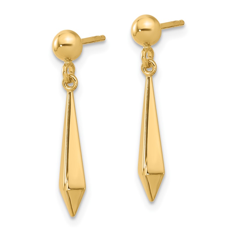 10K Polished Post Dangle Earrings