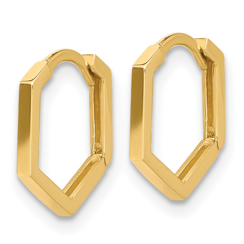 10K Polished Geometric Hoop Earrings