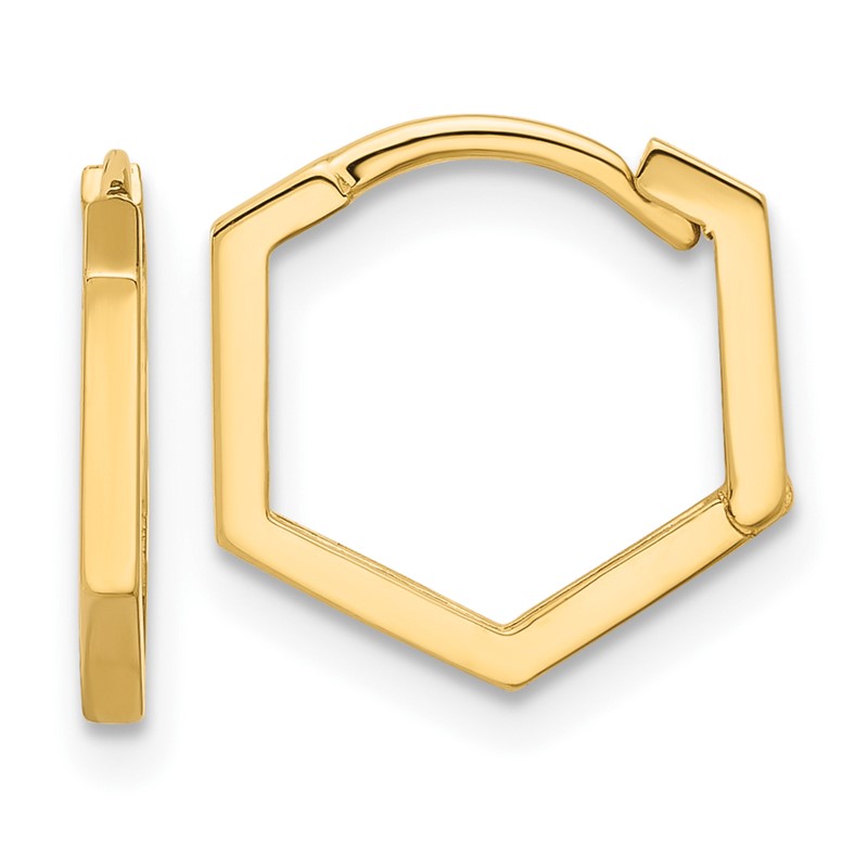 10K Polished Geometric Hoop Earrings