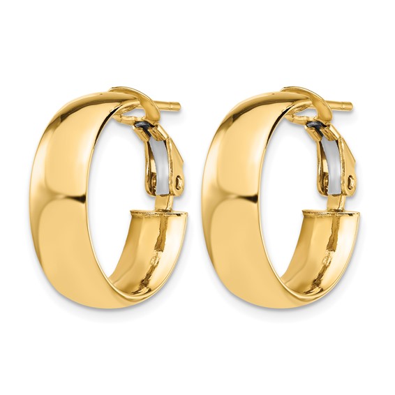 Leslie's 10K Polished Omega Back Hoop Earrings