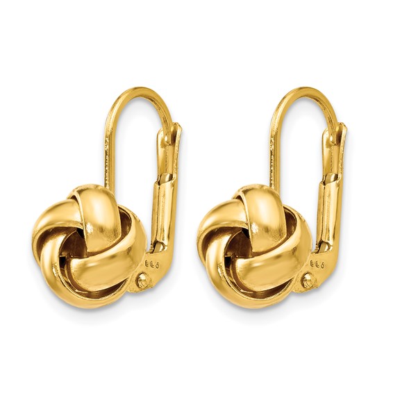 Leslie's Gold Polished Love Knot Leverback Earrings