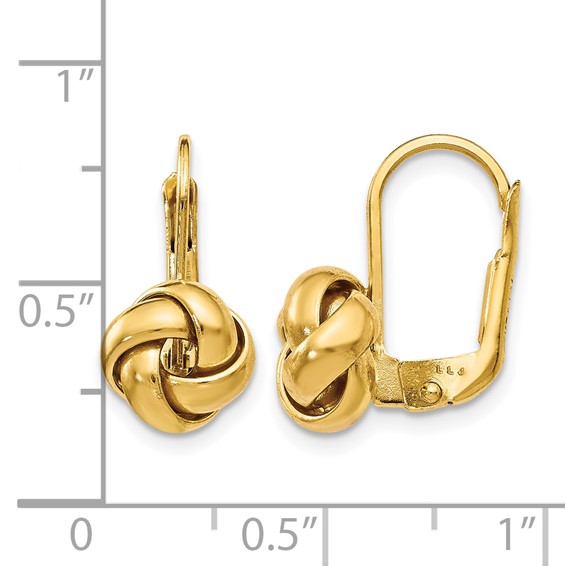 Leslie's Gold Polished Love Knot Leverback Earrings