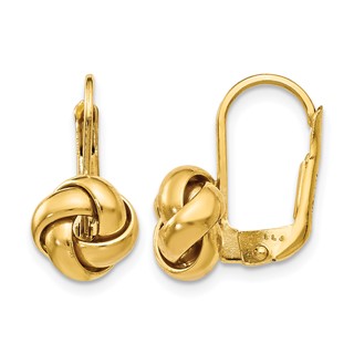 Leslie's Gold Polished Love Knot Leverback Earrings