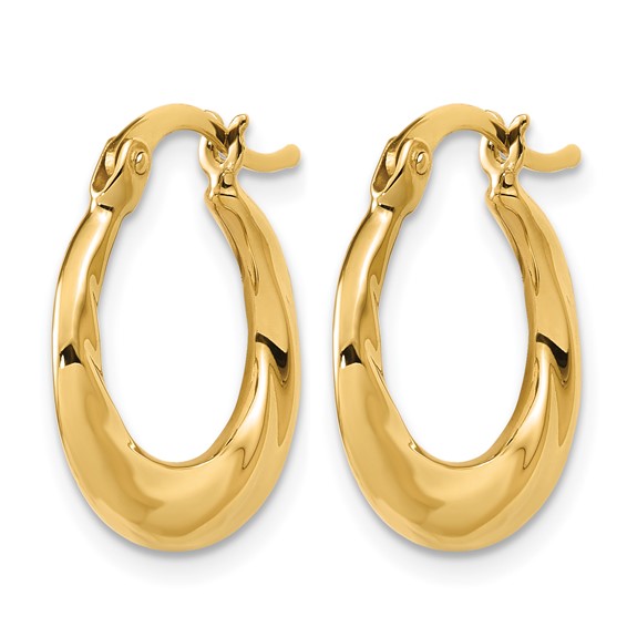Leslie's 10K Polished Textured Hoop Earrings