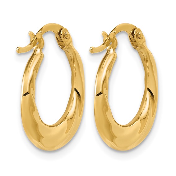 Leslie's 10K Polished Textured Hoop Earrings